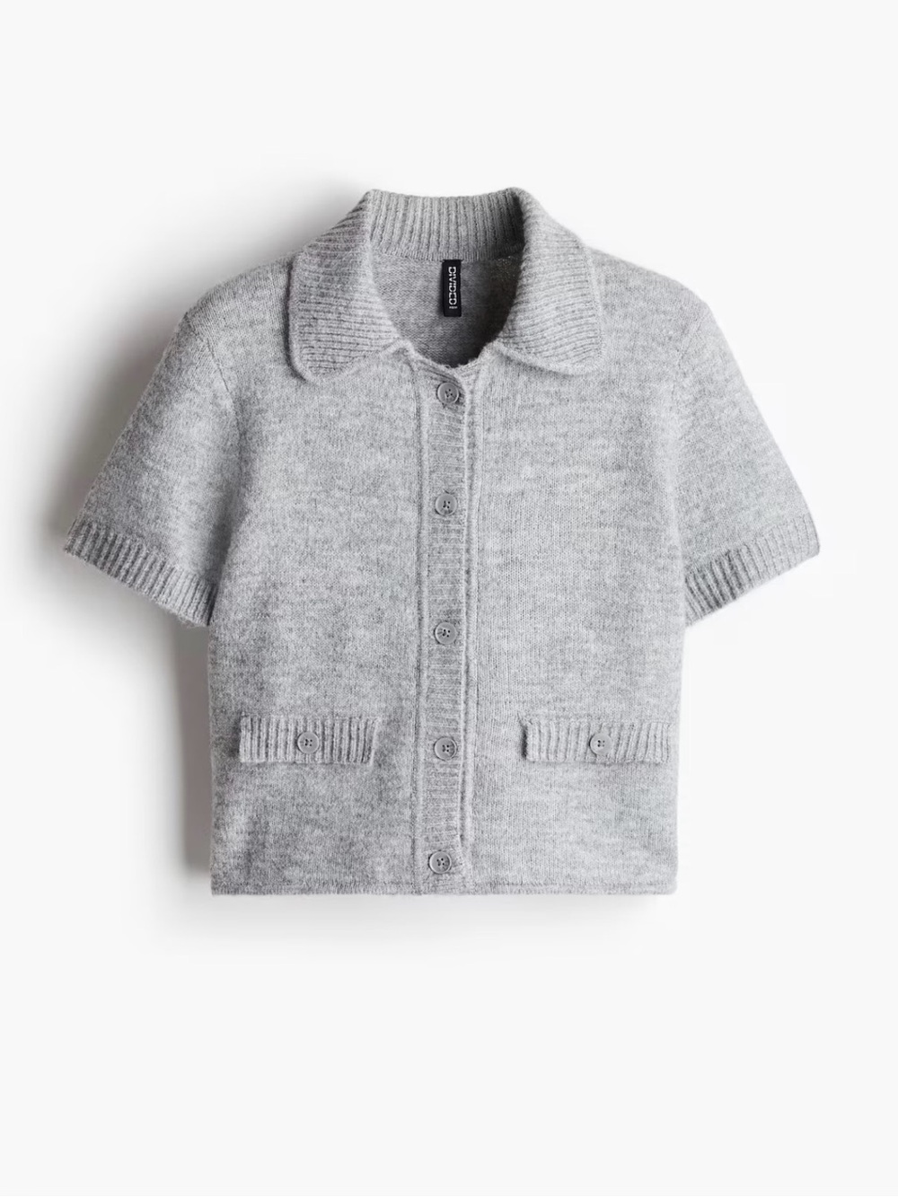 H&M Light Gray Short-Sleeve Button Cardigan